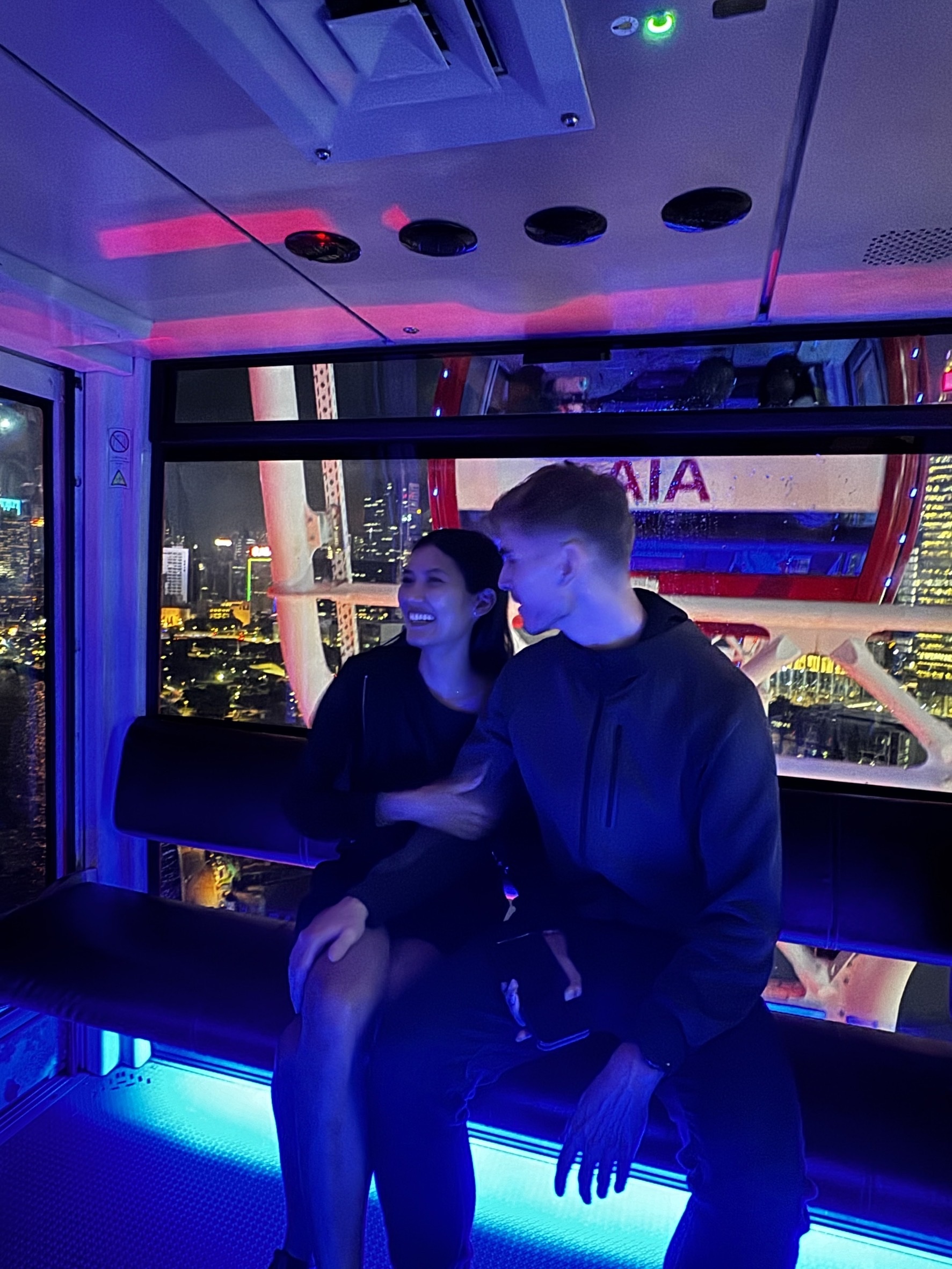 Smiling together on our trip